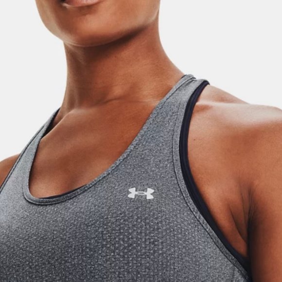 🌹 SALE 🌹 Under Armour T-Shirts Tank Gray Stretch Women's Size UA 1328962 396 - Picture 2 of 7